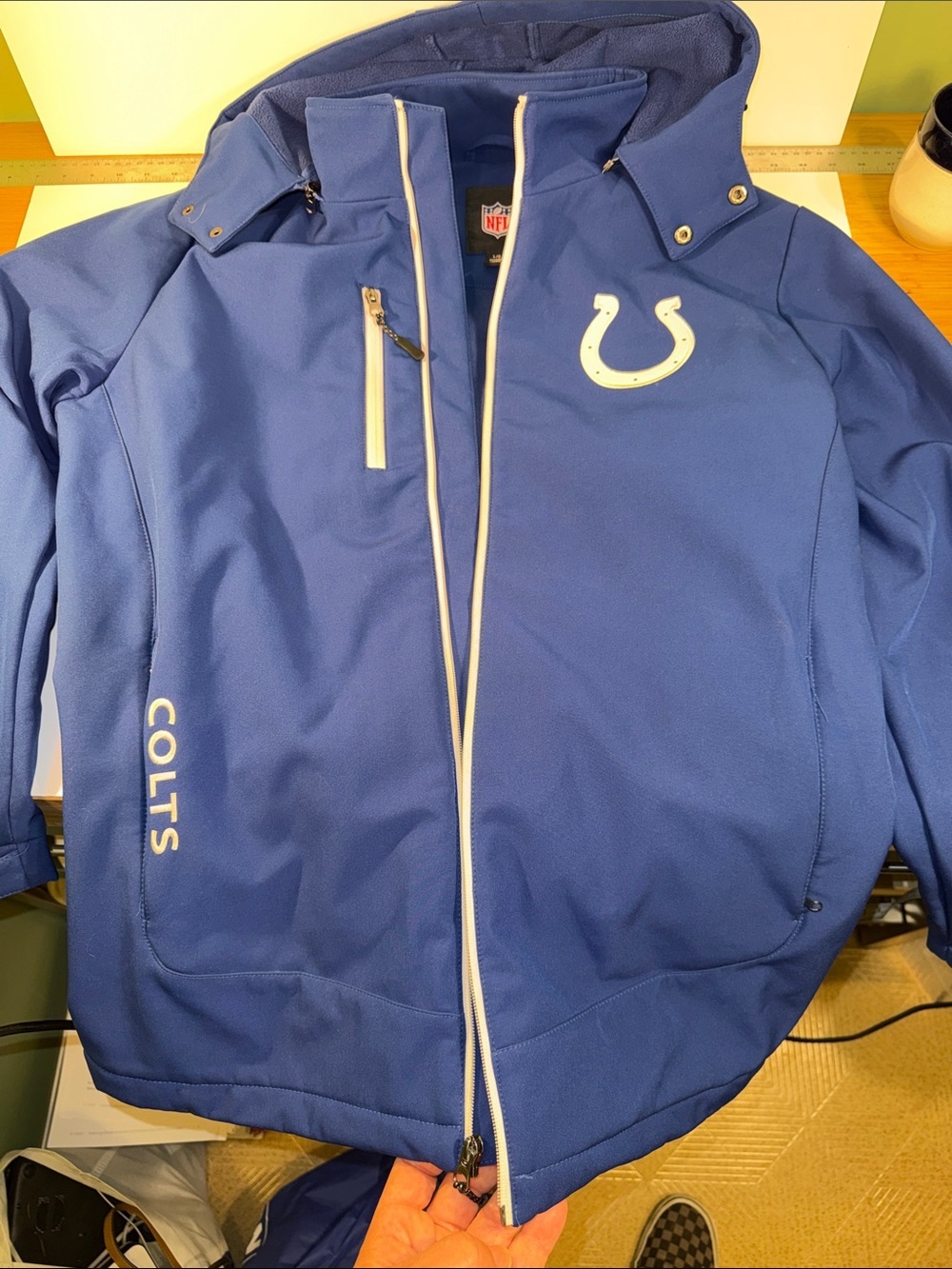 NFL Colts Navy Blue Jacket with White Trim